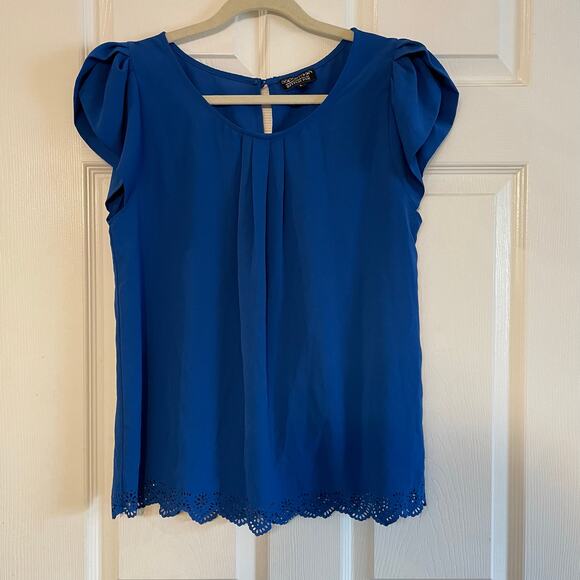 Paper Moon Shirt for Stitch Fix Women's Size Large , Blue, Cap Sleeve - Picture 1 of 13